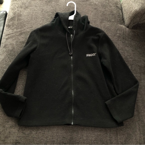 DKNY Women's Sport Cropped Fleece Logo Hooded Jacket - Picture 3 of 10